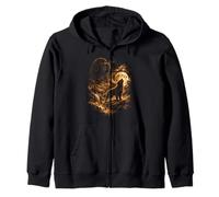Newfoundland Dog Howling Moon Dog Fantasy Wilderness Zip Hoodie