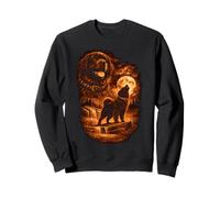 Newfoundland Dog Howling Moon Newfie Fantasy Wilderness Sweatshirt