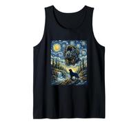 Newfoundland Dog Moon Howling Starry Night Van Gogh Style Tank Top