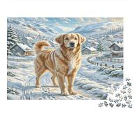 Newfoundland Dog Premium Paper Mixed Breed Dog on Coastal Cliff DIY Jigsaw Puzzle Beginner Friendly Educational Toy 52x38cm/1000pcs