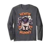 Newfoundland Funny Halloween Costume Dog Owner Newfie Mummy Long Sleeve T-Shirt