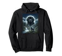 Newfoundland Howling to The Moon Meme Funny Dog Lover Pullover Hoodie
