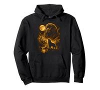 Newfoundland Howling To The Moon Wilderness Scene Pullover Hoodie