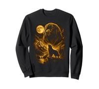 Newfoundland Howling To The Moon Wilderness Scene Sweatshirt