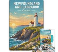 Newfoundland & Labrador Lighthouse Poster Jigsaw Puzzle, 1000 Piece | Adult jigsaw puzzle with 1000 pieces; for winter leisure at home with the complete challenge to assemble.