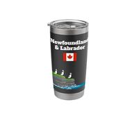 Newfoundland Labrador Puffins Sea Cliffs Canada Trip Flag Stainless Steel Insulated Tumbler