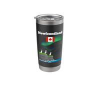 Newfoundland Souvenir Aurora Borealis Puffins Polar Lights Stainless Steel Insulated Tumbler