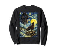Newfoundland Starry Night Van Gogh Cute Howling Newfie Dog Sweatshirt