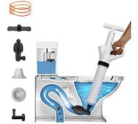 NewFree Toilet Plunger,High Pressure Plunger Kit,Air Clog Remover,Air Drain Blaster Gun with 4 Replaceable Heads,Bathroom Plunger Detachable Assembly Sewer,for Sink Toilet Floor Drain and Pipe Clog