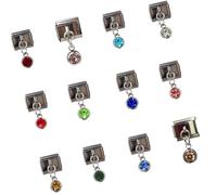 NEWFT 12 Pack Italian Charm Link Beads Stainless Steel Jewelry Finding Jewelry Accessories Suitable for Making Fashion Accessories