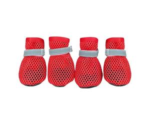 NEWFT 4Pack Comfortable Puppies Sneakers Soft Fabric Light Weight Summers Dog Shoes Prevents Injuries During Outdoor Activity Comfortable Puppies Sneakers