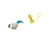 NEWFT Cats Teaser Toy Squeaky Bird with Life Like Bird Sound Feathered Catmint Toy Bird for Indoor Cats Enrichment Playsets