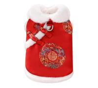 NEWFT Warm Comfortable Pet Chinese Styles Costume for Small Pet Winter Thicken Dog Outfit for Traditional Holiday Gatherings
