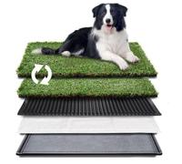 NEWFUN 63 x 51 cm Odourless Cested Inner Urinal Dog Grass Training Pad for Pets, Dog and Cat Litter for Training