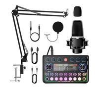 NEWFUN Audio Mixer, Audio Card, Bluetooth Stereo Audio Mixer with Multiple Sound, Compatible with Computer and Smartphone for DJ, Studio Recording, Online Karaoke