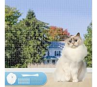 NEWFUN Cat Net for Balcony, 6 x 3 m Balcony Net for Cats, Cat Net Balcony, Sturdy, Durable, Weatherproof Cat Protection Net with Mounting Cords, Pegs and Cable Ties, Cat Net Balcony