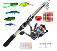 NEWFUN Fishing Rod Complete Set for Beginners Fishing Rod and Reel Set with Line/Bait Accessories/Carry Case for Freshwater and Saltwater Fishing