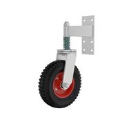 NEWFUN Gate Wheels for Outdoor Gates, 600 lbs Load Capacity - Heavy Duty & 360° Swivel Gate Wheels for Wooden Gates, Fences and Metal Gates (Red, 200 mm)