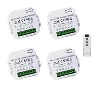 NEWFUN Smart Home Roller Shutter Control, 4 Pieces, with Remote Control, Can Be Controlled via App, 100 V-240 V, for Roller Shutters, Blinds and Awnings, Consisting of Radio Remote Control and
