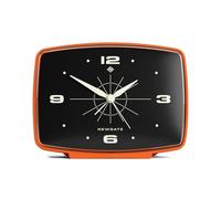 NEWGATE® Brooklyn alarm clock | Rectangular retro design | Pumpkin orange | Ideal for bedside, desk, shelf & mantel | Mid century retro bedroom & office accessory
