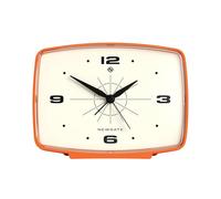 NEWGATE® Brooklyn alarm clock | Rectangular retro design | Pumpkin orange | Ideal for bedside, desk, shelf & mantel | Mid century retro bedroom & office accessory