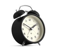 NEWGATE® Charlie Bell Echo alarm clock | Classic twin bell clock | Black | Easy to read numbers | Ideal for bedside, desk or shelf | Modern retro bedroom & office accessory