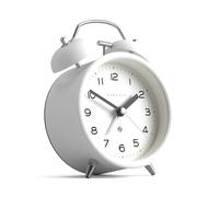 NEWGATE® Charlie Bell Echo alarm clock | Classic twin bell clock | White | Easy to read numbers | Ideal for bedside, desk or shelf | Modern retro bedroom & office accessory