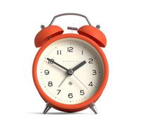 NEWGATE® Charlie Bell Echo alarm clock | Modern take on classic twin bell clock | Orange | Easy to read numbers | Ideal for bedside, desk or shelf | Modern retro bedroom & office accessory