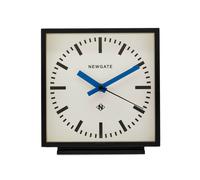 NEWGATE® Amp desk clock | Square station design | Black case with blue hands | Modern style for desk, table, mantel, shelf or bedside