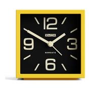 NEWGATE® Cube alarm clock | Designled cube shaped retro alarm | Citrus yellow | Ideal for bedside, desk, shelf & mantel | Midcentury retro bedroom & office accessory