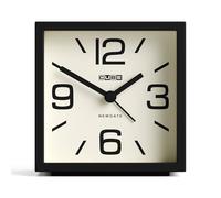 NEWGATE® Cube alarm clock | Designled cube shaped retro alarm | Black | Ideal for bedside, desk, shelf & mantel | Midcentury retro bedroom & office accessory