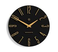 NEWGATE® Empire State wall clock | Round sculpted designer wall clock | Black & gold | 40cm | Supercool modern retro mid century | For kitchen, living room, office