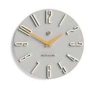 NEWGATE® Empire State wall clock | Round sculpted designer wall clock | Grey & gold | 40cm | Supercool modern retro mid century | For kitchen, living room, office