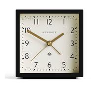 NEWGATE® Equinox alarm clock | Design led cube shaped modern alarm | Black | Ideal for bedside, desk, shelf & mantel | Mid century bedroom & office accessory
