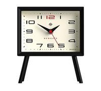 NEWGATE Henry Mantel Clock Black with Silent Non-Tackle Movement, Plastic, Cream, 19 x 16.5 x 7.5 cm, 19 x 16.6 x 7.5cm