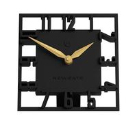 NEWGATE® Highline desk clock | Square skeleton clock | Black | Modern designer style for desk, table top, mantel, shelf or bedside | For kitchen, living room, office