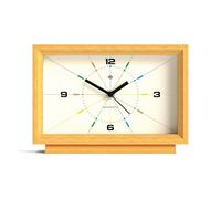 NEWGATE® Hollywood desk clock | Contemporary rectangular design | Solid wood | Pale oak finish | Mid century style for desk, table top, shelf or bedside