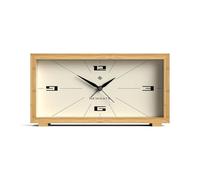 NEWGATE® Lemur alarm clock | Rectangular design | Bamboo case | Ideal for bedside, desk or shelf | Modern retro living room, bedroom & office accessory