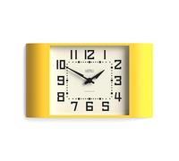 NEWGATE® Metro clock | Retro wall clock | 42cm wide | Citrus yellow | Mid century style living room accessories for kitchen or office