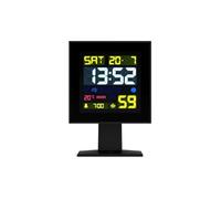 NEWGATE® Monolith alarm clock | Retro square digital LCD clock | Black | Ideal for bedside, desk or shelf