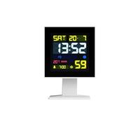 NEWGATE® Monolith alarm clock | Retro square digital lcd clock | White | Ideal for bedside, desk or shelf | Retro bedroom & office accessory