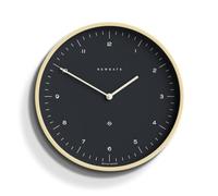 NEWGATE® Mr Clarke wall clock | Large scandi inspired plywood clock | 40cm | Pale wood case with oil grey dial | Modern minimalist design for kitchen, living room or office
