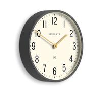 NEWGATE® Mr Edwards wall clock | Large deep metal case in matt grey | 45cm | Mid-century inspired modern classic clock for kitchen, living room or office