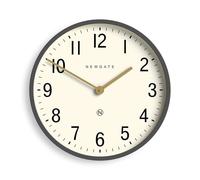 NEWGATE® Mr Edwards wall clock | Large mid century inspired modern classic clock | 45cm | Deep metal case in matt grey | Classic style for kitchen, living room or office