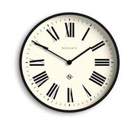 NEWGATE® Number Two Italian wall clock | Large modern round clock | 45cm | Black | Roman numeral dial | Ideal for kitchen, living room or office
