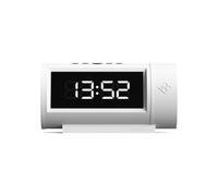NEWGATE® Pil alarm clock | Retro digital led clock | White | Ideal for bedside, desk or shelf | Retro bedroom & office accessory