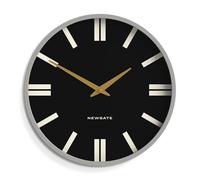 NEWGATE® Plaza Wall Clock | Round Statement Clock with Marker Dial | Deep Straight-Cut Case | Ideal for Kitchen, Living Room or Office (Overcoat Grey)