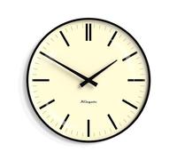 NEWGATE® Radio City wall clock | Round metal retro design | 33cm | Black | Domed glass lens | Stylish marker dial | For kitchen, living room or office
