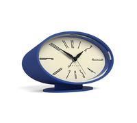 NEWGATE® Ronnie alarm clock | Oval retro design | Blue rubberised finish | Ideal for bedside, desk or shelf | Modern, retro mid-century bedroom & office accessory