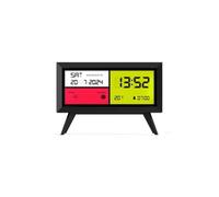 NEWGATE® Spectronomer alarm clock | Retro rectangular digital LCD clock | Black | Ideal for bedside, desk or shelf | Bedroom & office accessory